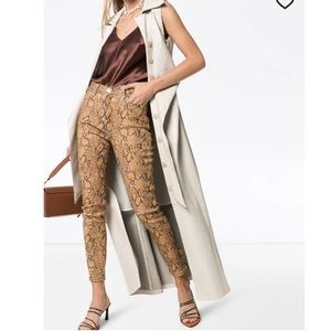 FRAME high rise snake effect jeans